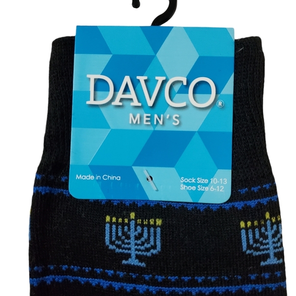 Davco Men's Star Of David Dreidel Menorah Hanukkah‎ Socks New - Picture 3 of 4